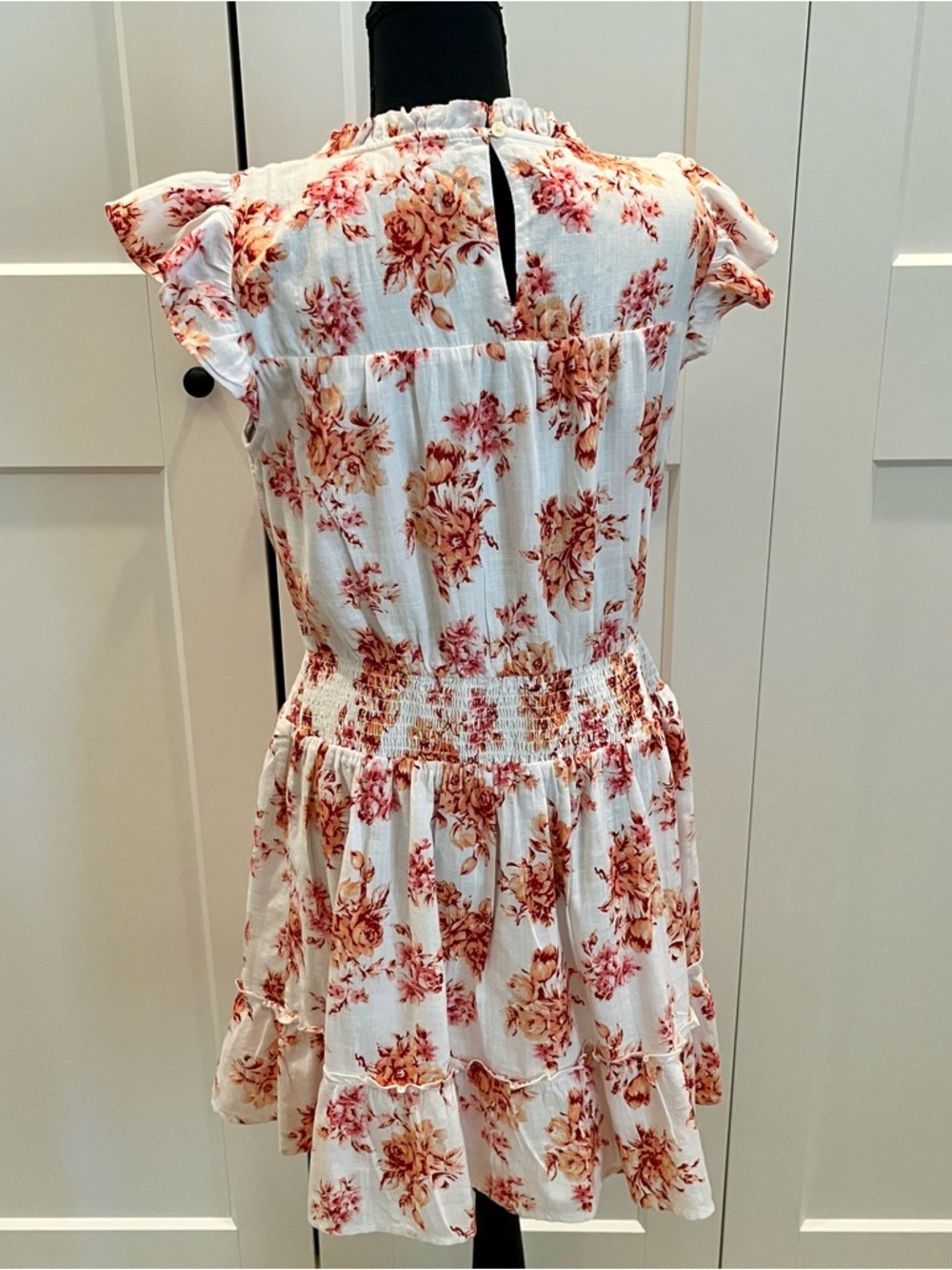 LOFT White Dress with Rust Floral Print - Picture 7 of 12
